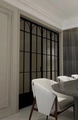 Porte française en aluminium durable avec verre trempé